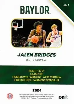 Back of Jalen Bridges