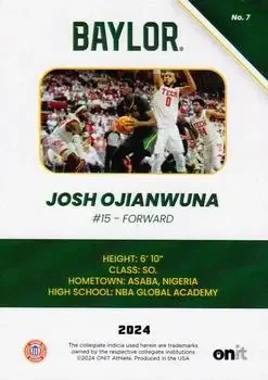 Back of Josh Ojianwuna