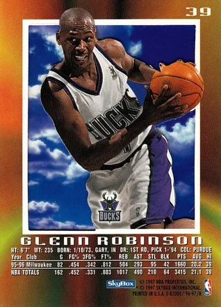 Achterkant van Glenn Robinson