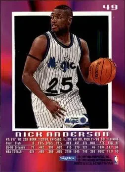Back of Nick Anderson
