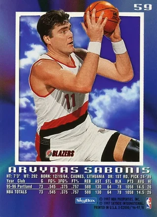 Achterkant van Arvydas Sabonis
