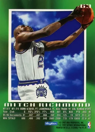 Verso de Mitch Richmond