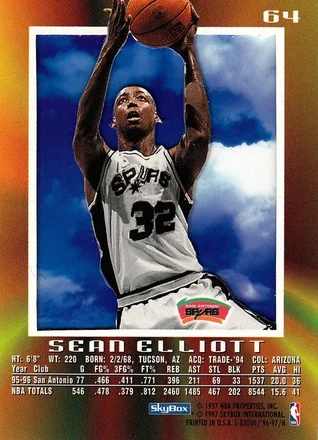 Sean Elliott 背面