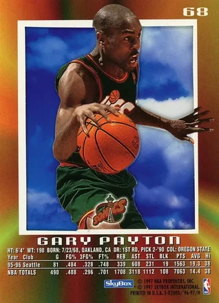 Achterkant van Gary Payton