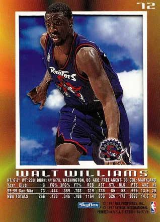 Walt Williams 裏面