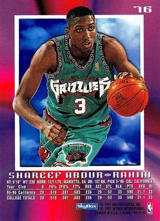 Tył: Shareef Abdur-Rahim