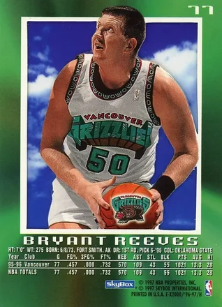 Tył: Bryant Reeves