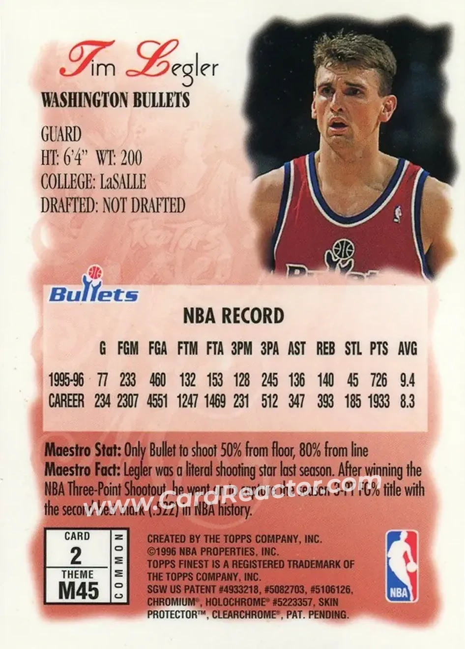 Back of Tim Legler