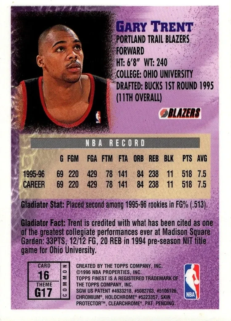 Back of Gary Trent