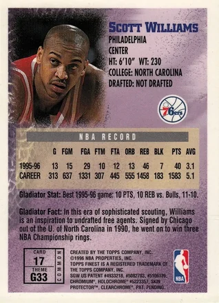 Verso de Scott Williams