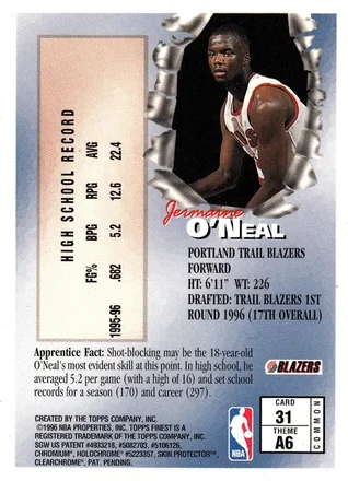 Jermaine O'Neal 뒷면