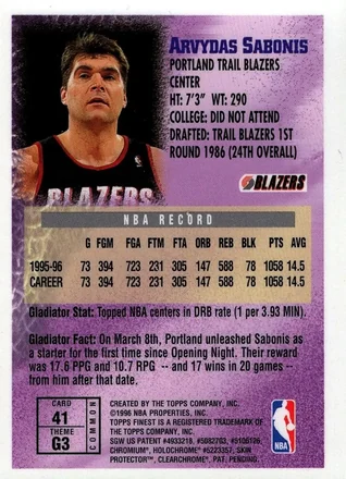 Verso de Arvydas Sabonis