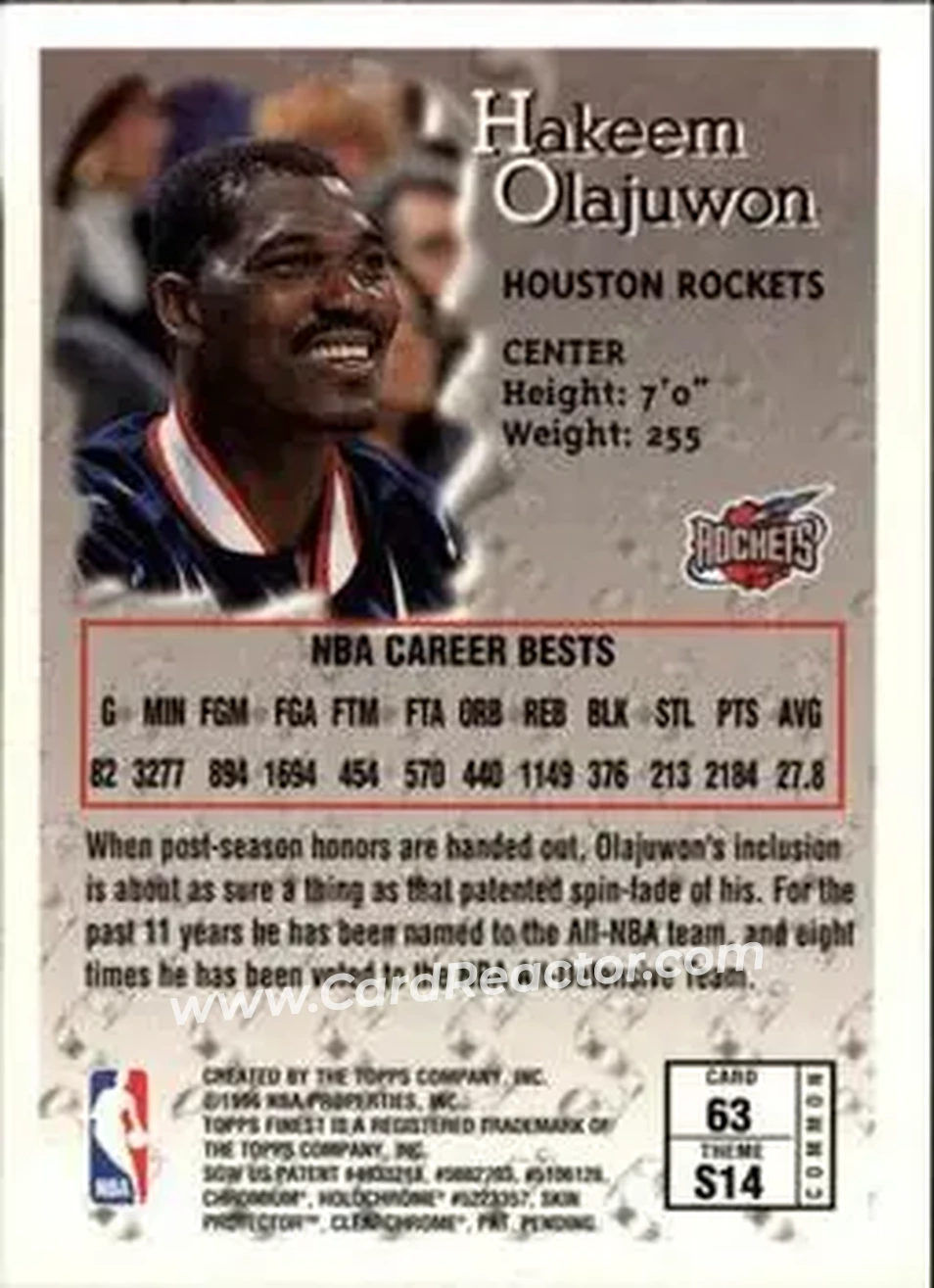 Back of Hakeem Olajuwon