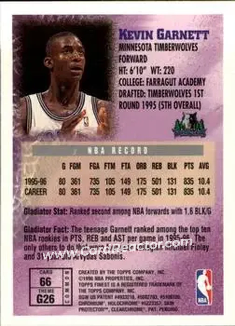 Back of Kevin Garnett