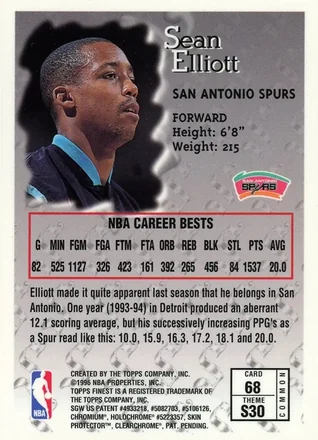Achterkant van Sean Elliott