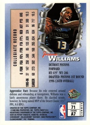 Jerome Williams 裏面