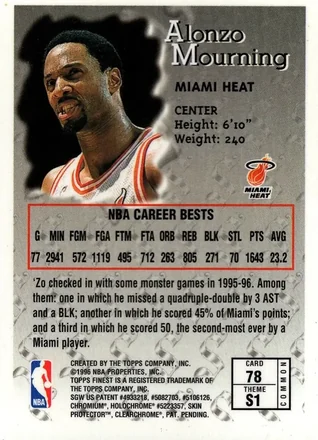 Alonzo Mourning 뒷면