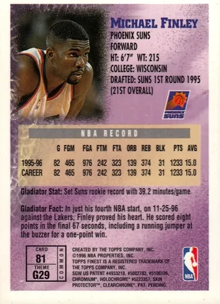 Michael Finley 뒷면