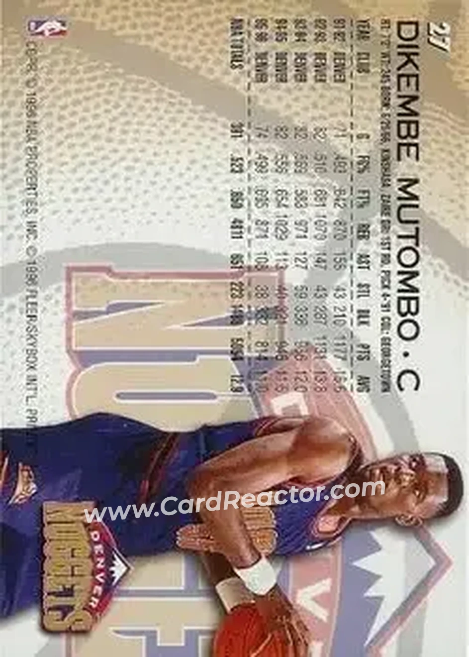 Back of Dikembe Mutombo