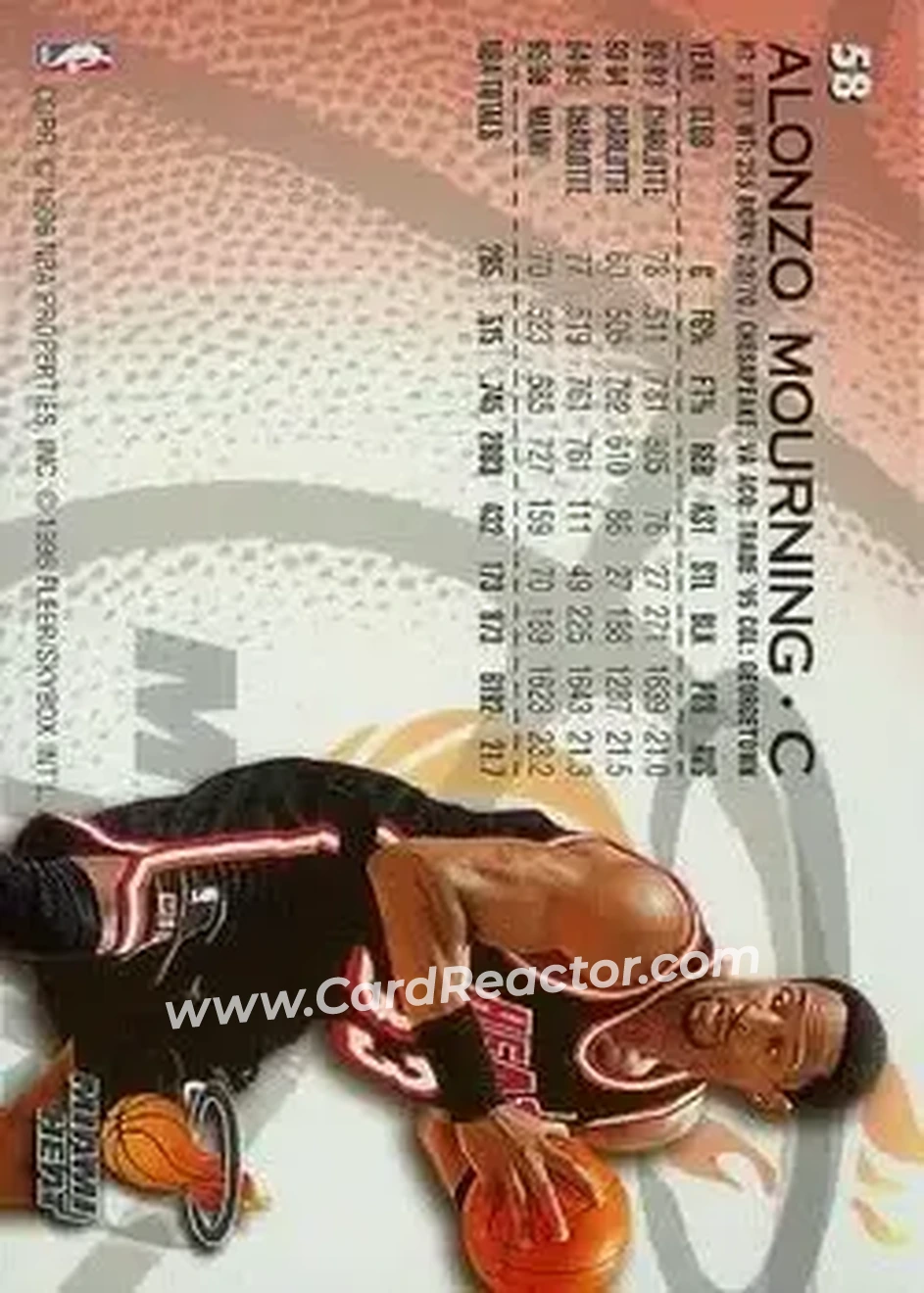 Back of Alonzo Mourning