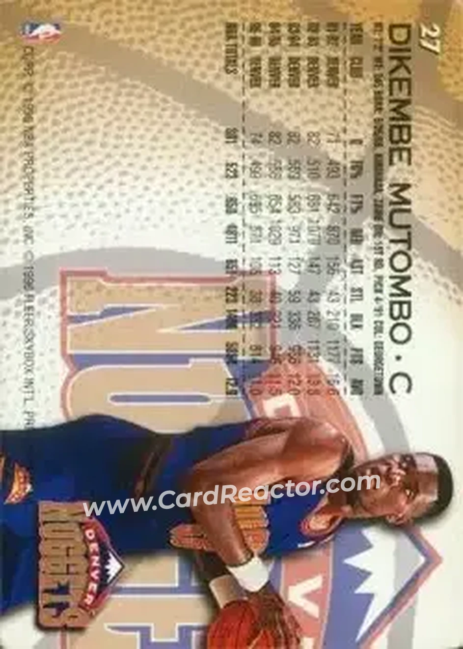 Back of Dikembe Mutombo