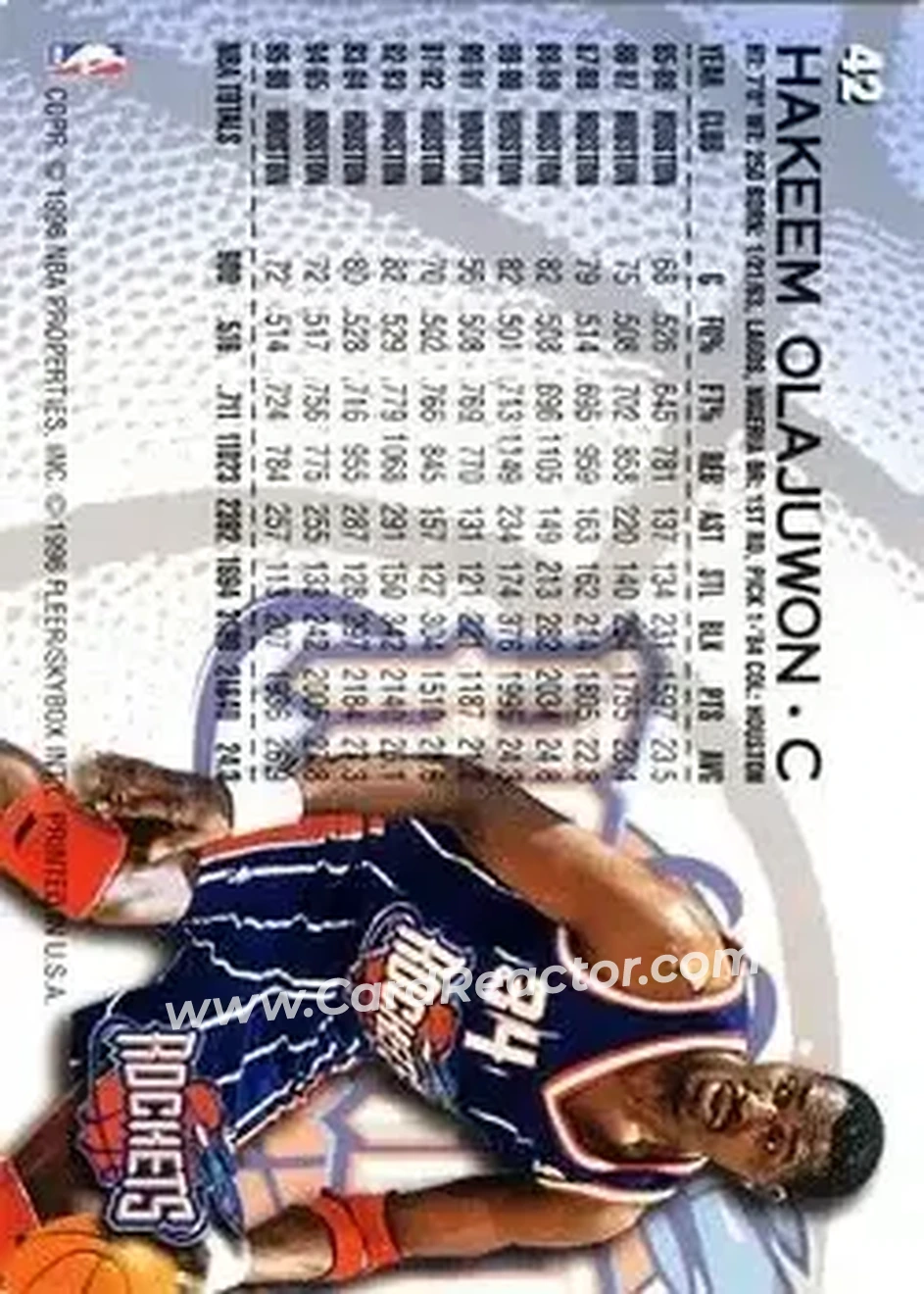 Back of Hakeem Olajuwon
