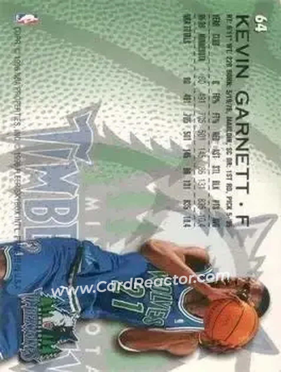 Back of Kevin Garnett