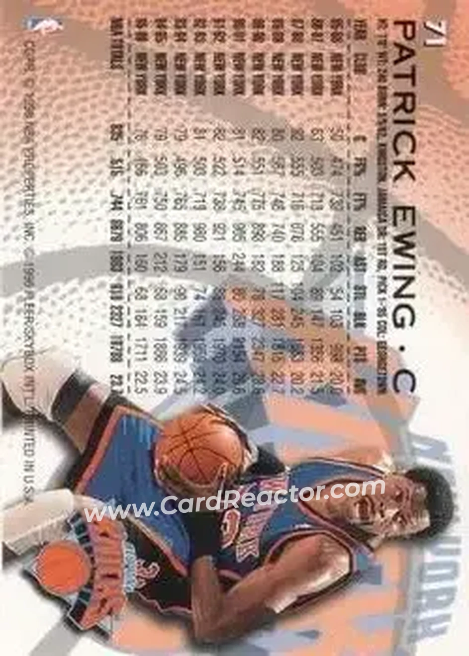 Back of Patrick Ewing