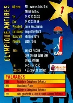 Back of (LNB) 1 Olympique Antibes