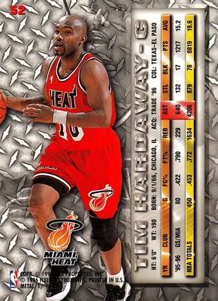 Tim Hardaway 뒷면
