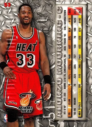Alonzo Mourning Rückseite