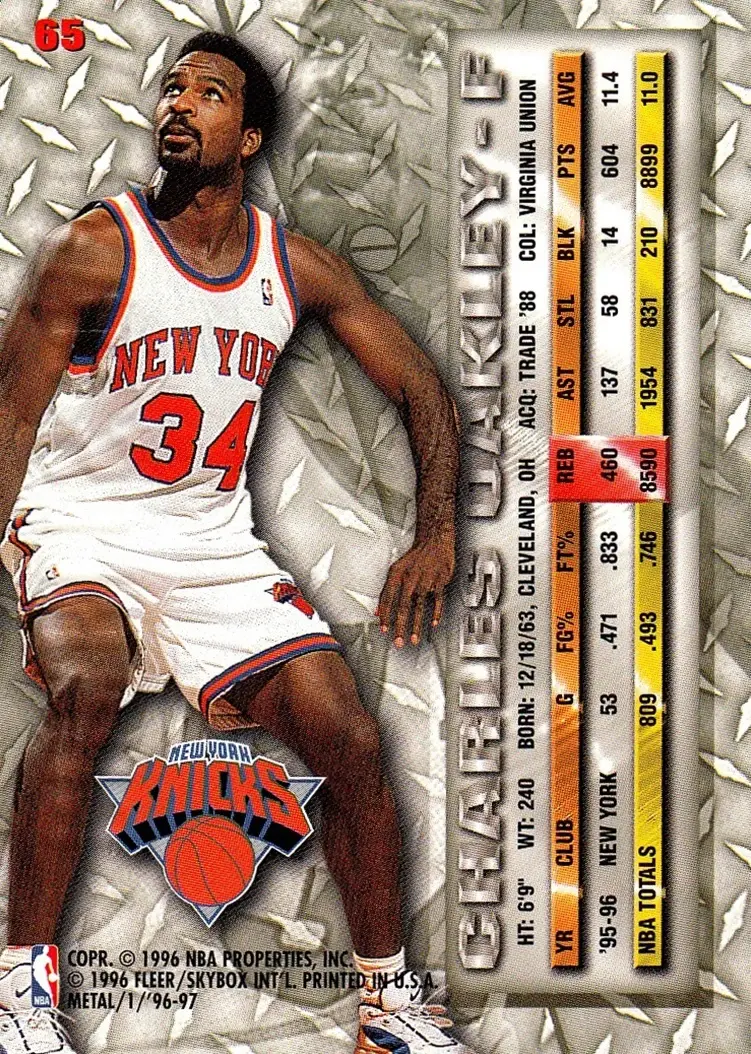 Back of Charles Oakley