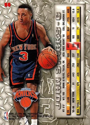John Starks 뒷면