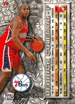 Verso de Derrick Coleman
