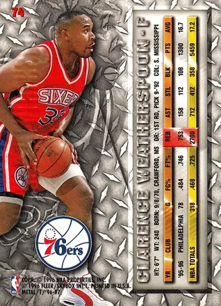Reverso de Clarence Weatherspoon