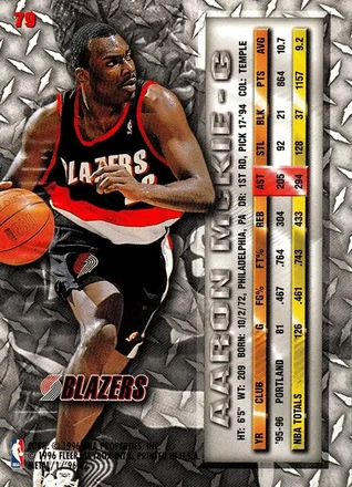 Aaron McKie 뒷면