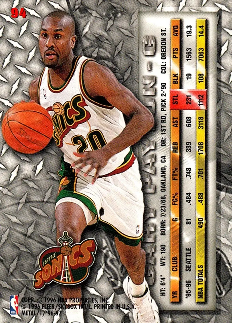 Back of Gary Payton