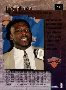 Back of Larry Johnson