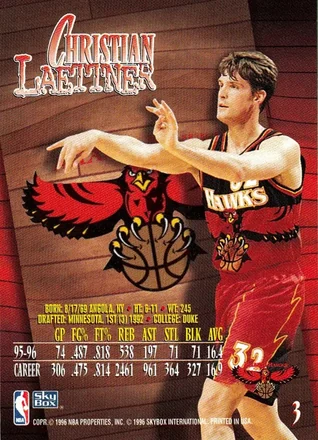 Verso de Christian Laettner