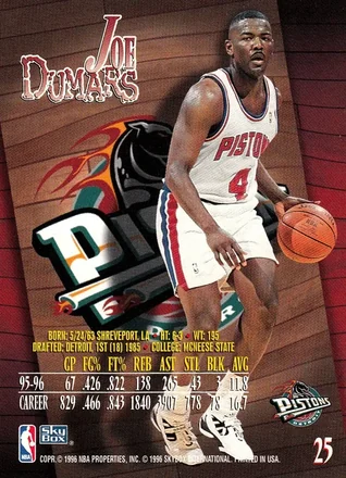 Joe Dumars 뒷면