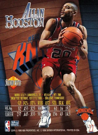 Allan Houston 뒷면
