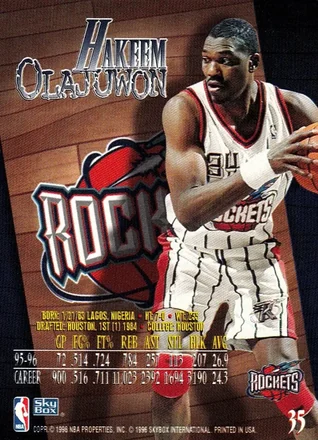 Achterkant van Hakeem Olajuwon