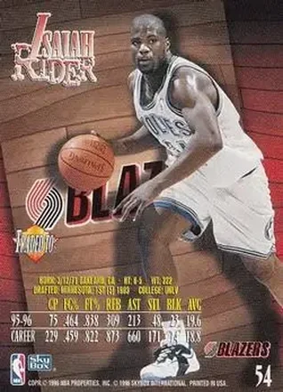 Isaiah Rider 뒷면