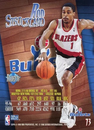 Rod Strickland 뒷면