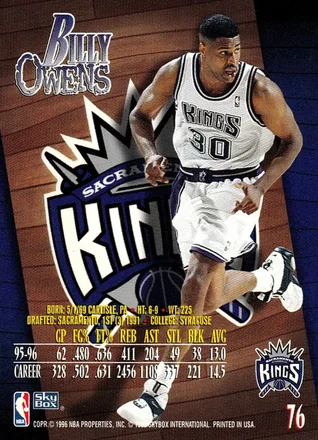 Billy Owens Rückseite