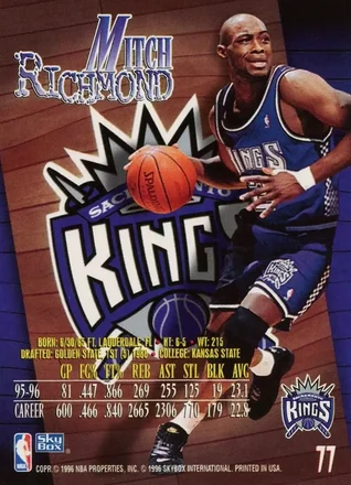 Verso de Mitch Richmond