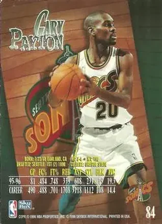 Gary Payton Rückseite