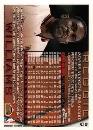 Verso de Reggie WIlliams