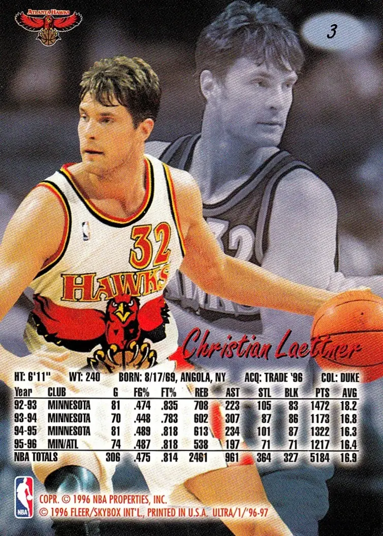 Back of Christian Laettner