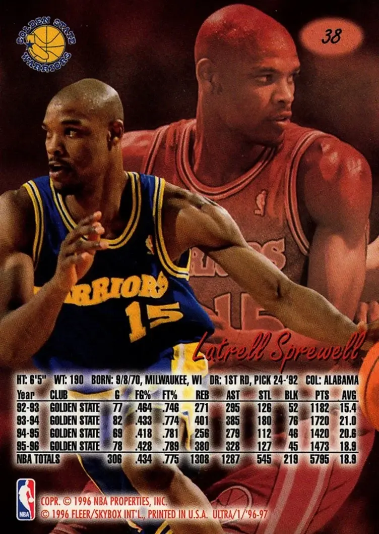 Back of Latrell Sprewell